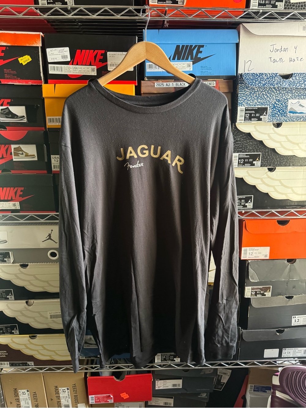 Brixton Black Long-Sleeve 'Jaguar' Shirt with Gold Logo